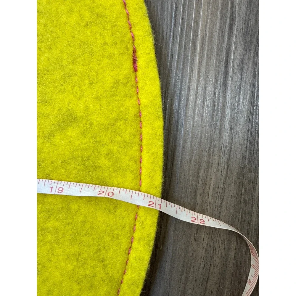 BuzziSpace Recycled Felt Purse Women Large Yellow Circular Tote Bag Minimalist
